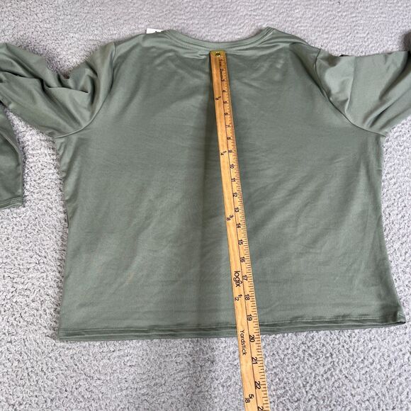 Hollister Crop T-Shirt Womans XXL Green Long Sleeve Stretch - Picture 7 of 12
